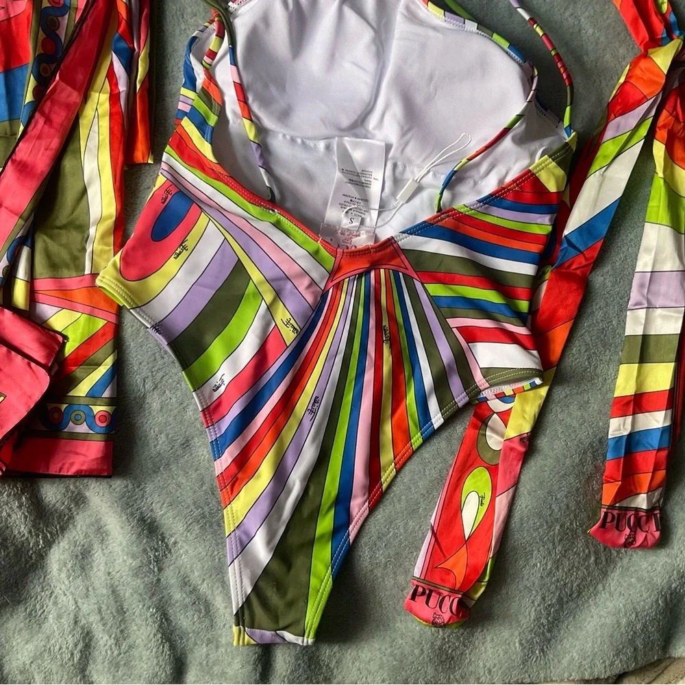 Emilio Pucci Swimsuit w/ Matching Wrap & Scarf 👙🏖️ - Picture 5 of 7